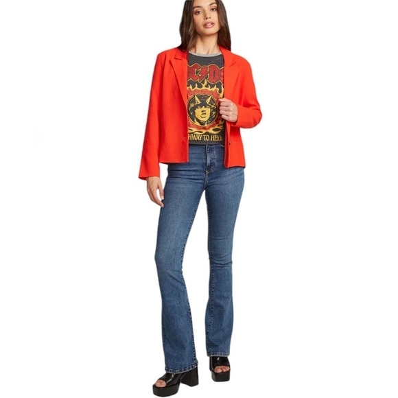 NEW Chaser Brand Women's Santanaa Linen-blend Blazer in Flame Red Size Small - Picture 6 of 13